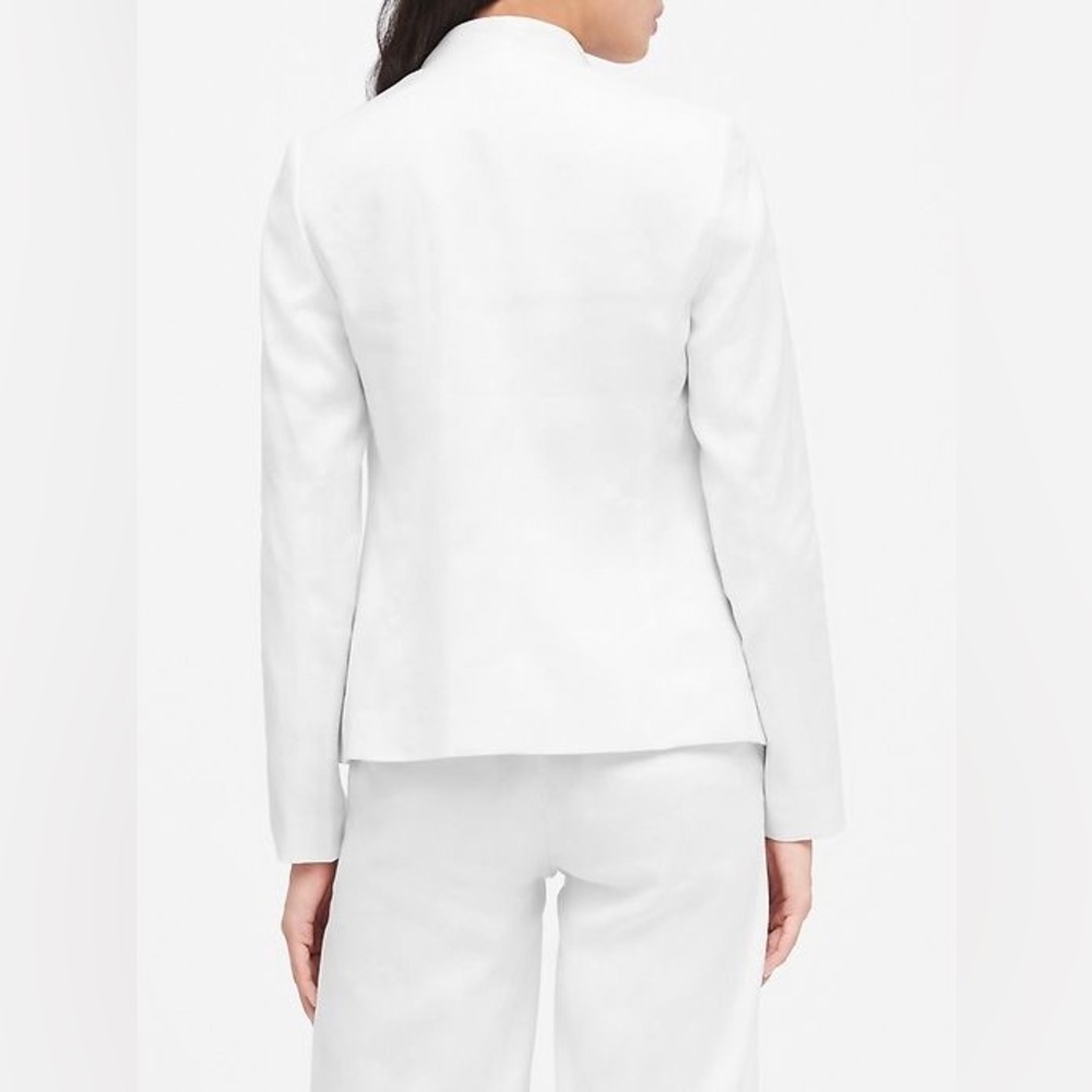 NWT Banana Republic WHITE COLLARLESS LINEN-COTTON BLAZER, size 4 - Picture 6 of 16